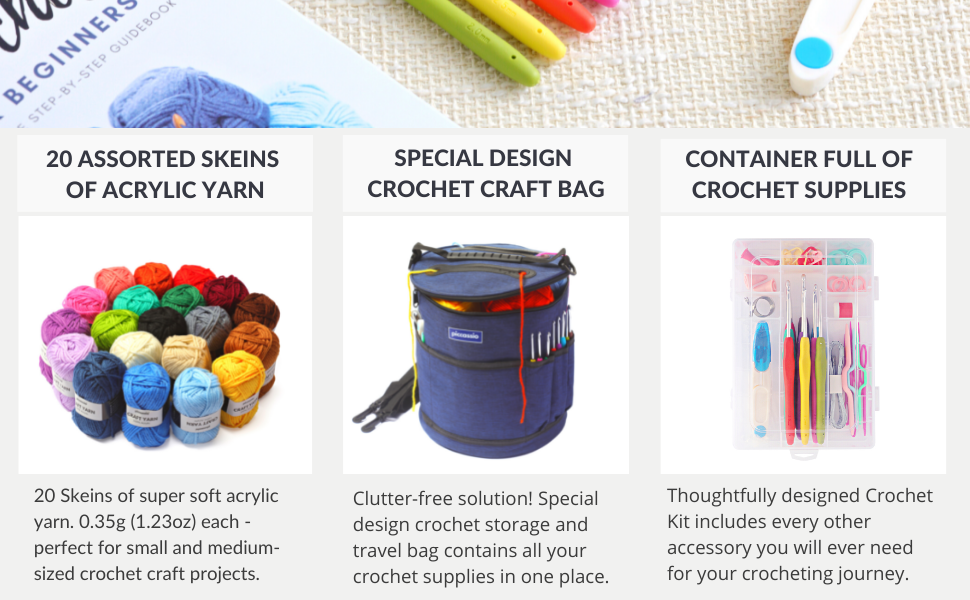 Craftwiz Complete Crochet Kit for Beginners, CW-CCK-23 - Image 1